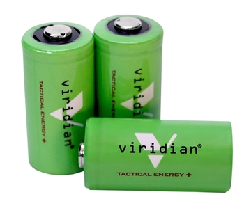 Picture of Viridian Weapon Technologies Battery, CR123A Lithium Battery, 3/Pack, Green 350-0006 3500006
