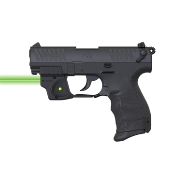 Picture of Viridian Weapon Technologies E-Series, Green Laser, Fits Walther P22, CR1/3N Battery, Black, Retail Box 912-0097