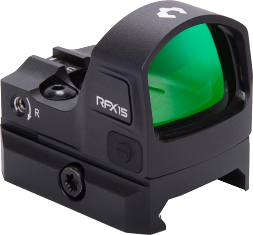 Picture of Viridian Weapon Technologies RFX, Red Dot, 3 MOA Green Dot, 17x24mm Objective, Black, Shield Mounting Pattern 981-0055 9810055