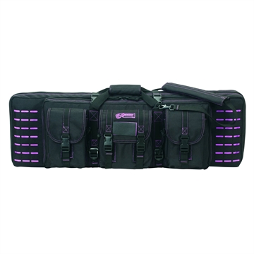 Picture of VOODOO TACTICAL 36" PADDED WEAPONS CASE WITH DIE CUT MOLLE (BLACK WITH PURPLE) 15-7617065000