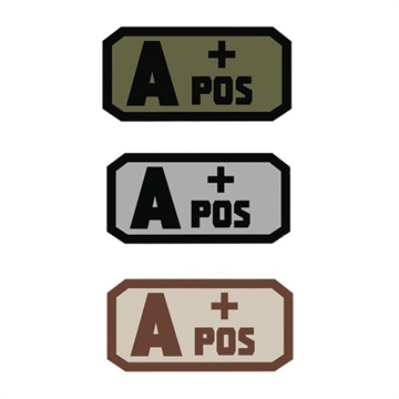 Picture of VOODOO TACTICAL BLOOD TYPE RUBBER PATCH (A+ POS/OD) 07-0991004000