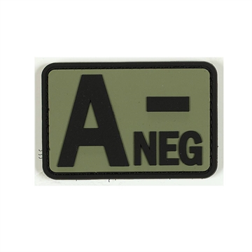 Picture of VOODOO TACTICAL BLOOD TYPE RUBBER PATCH (A- NEG/OD) 07-0992004000