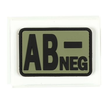 Picture of VOODOO TACTICAL BLOOD TYPE RUBBER PATCH (AB- NEG/OD) 07-0998004000