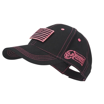 Picture of VOODOO TACTICAL CLASSIC CAP WITH REMOVABLE FLAG PATCH (BLACK/PINK STITCHING) 20-9352088000