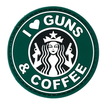 Picture of VOODOO TACTICAL I LOVE GUNS & COFFEE - RUBBER PATCH - (GREEN) 07-0916000000