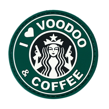 Picture of VOODOO TACTICAL I LOVE VOODOO & COFFEE - RUBBER PATCH - (GREEN) 07-0902000000