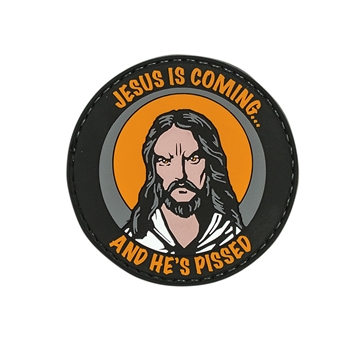 Picture of VOODOO TACTICAL JESUS IS COMING AND HE'S PISSED RUBBER PATCH (2.5") 07-0814000000