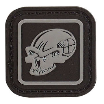 Picture of VOODOO TACTICAL RUBBER PATCH - VOODOO DISCREET ENCLOSED SKULL (BLACK/GRAY) 07-0980108000