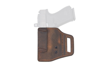 Picture of Versacarry V-Slide, Belt Slide Holster, Right Hand, Fits Glock 19, Distressed Leather and Polymer, Brown VSL211G19