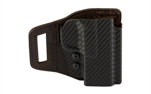 Picture of Versacarry V-Slide, Belt Slide Holster, Right Hand, Fits Springfield Hellcat Pro, Distressed Leather and Polymer, Brown VSL211HCTP