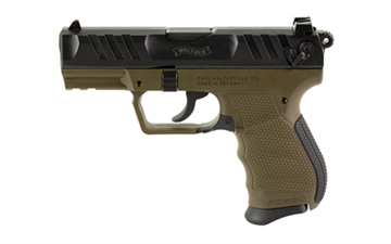 Picture of Walther PD380, Double Action/Single Action, Hammer Fired, Semi-Automatic, Polymer Frame Pistol, Compact, 380 ACP, 3.7" Barrel, Matte Finish, Military Green, Manual Safety, 9 Rounds, 1 Magazine 5050515