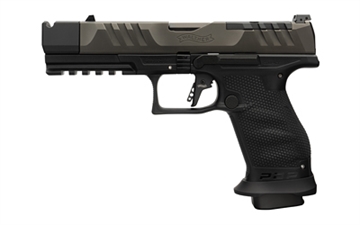 Picture of Walther PDP PRO-X, Semi-automatic, Striker Fired, Polymer Frame Pistol, Compact, 9MM, 4.6" Barrel, 1/2x28 Threaded, Tenifer Finish, Black, Adjustable Sights, Optics Ready, 18 Rounds, Includes Parker Mountain Machine Compensator 4796034