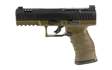 Picture of Walther WMP, Semi-automatic, Double Action Only, Polymer Frame Pistol, 22 Winchester Magnum, 4.5" Barrel, Matte Finish, Military Green, 3 Dot Adjustable Sights, Optics Ready, 15 Rounds, 2 Magazines, Includes 3 Optic Plates 5220307
