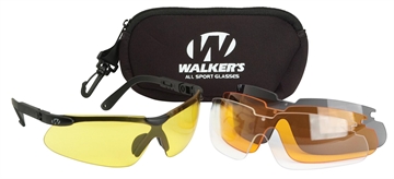 Picture of Walker's Sport Glasses Combo Adult Clear/Smoke Gray/Amber/Yellow Lens Polycarbonate Black Frame GWPASG4L2