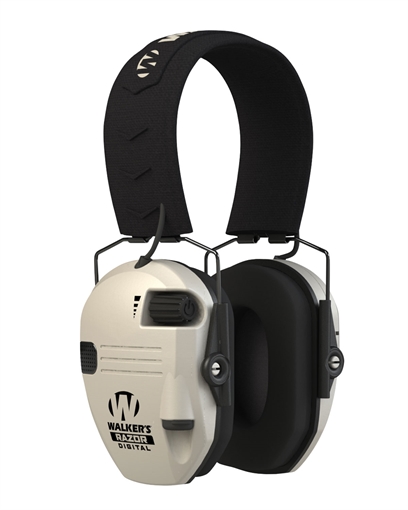 Picture of Walker's Razor PRO Digital Electronic Muff 23 dB Over the Head Bone/Black Polymer GWPDRSEM