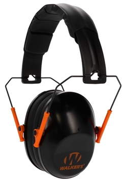 Picture of Walker's Pro Low Profile Passive Muff 22 dB Over the Head Black/Orange Accent Polymer GWPFPM1BKO