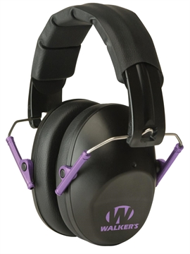 Picture of Walker's Pro Low Profile Passive Muff 22 dB Over the Head Black/Purple Accent Polymer GWPFPM1BKPU