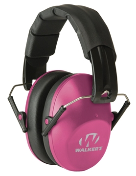 Picture of Walker's Pro Low Profile Passive Muff 22 dB Over the Head Pink/Black Polymer GWPFPM1PNK