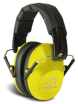 Picture of Walker's Pro Low Profile Passive Muff 22 dB Over the Head Black/Yellow Polymer GWPFPM1YL