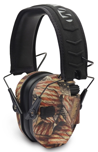 Picture of Walker's Razor Slim Electronic Muff 23 dB Over the Head USA Flag w/Black Polymer GWPRSEMBARM