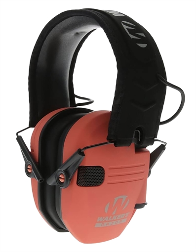 Picture of Walker's Razor Slim Electronic Muff 23 dB Over the Head Coral/Black Polymer GWPRSEMCOR