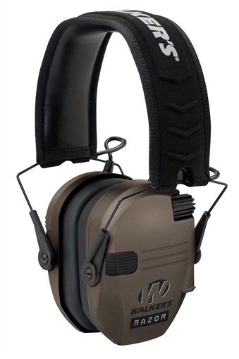 Picture of Walker's GWPRSEMFDE Razor Slim Electronic Muff 23 dB Over the Head Flat Dark Earth/Black Polymer GWPRSEMFDE GWP-RSEM-FDE