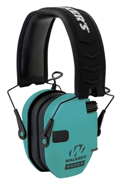 Picture of Walker's Razor Slim Electronic Muff 23 dB Over the Head Black/Teal Polymer GWPRSEMLTL