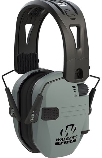 Picture of Walker's Razor Tacti-Grip 23 dB Over the Head Battleship Gray/Black Polymer GWPRSEMRHBGY