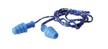 Picture of Walkers Game Ear CORDED RUBBER EAR PLUGS W/ BLUE/YELLOW CORD GWP-TPRCORD-BL GWPTPRCORDBL