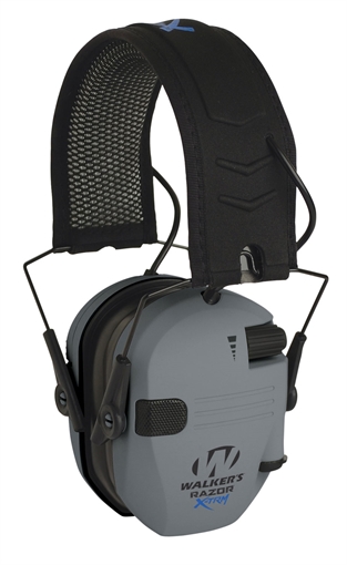 Picture of Walker's Razor X-TRM Digital Electronic Muff 21 dB Over the Head Gray/Black Polymer GWPXDRSEMG