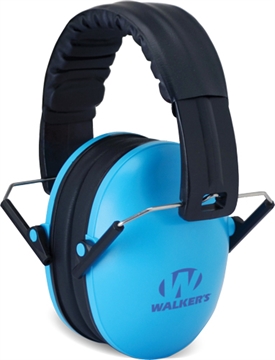 Picture of Walker's  Baby & Kids Folding Muff 23 dB Over the Head Blue/Black Polymer  GWP-FKDM-BL