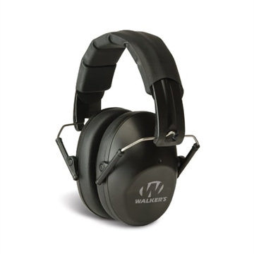 Picture of Walker's  Pro Low Profile Folding Passive Muff 22 dB Over the Head Black Polymer  GWP-FPM1
