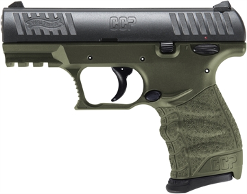 Picture of Walther Arms CCP M2 Carry Frame 9mm Luger 8+1 3.54" Stainless Steel Barrel, Serrated Steel Slide, Military Green Polymer Frame w/Picatinny Rail, Ergonomic Grip 5083506
