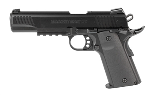Picture of Walther Forge H1 1911, Single Action Only, Semi-automatic, Metal Frame Pistol, Full Size, 22 LR, 5" Threaded Barrel, Cerakote Finish, Black, Manual Safety, Adjustable Sights, 10 Rounds, 2 Magazines 517050010