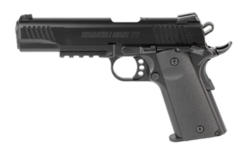 Picture of Walther Forge H1 1911, Single Action Only, Semi-automatic, Metal Frame Pistol, Full Size, 22 LR, 5" Threaded Barrel, Cerakote Finish, Black, Manual Safety, Adjustable Sights, 10 Rounds, 2 Magazines 517050010