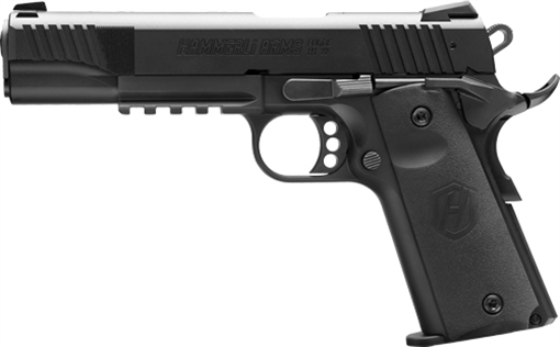 Picture of Hammerli Arms Forge H1 Compact 22 LR 12+1 4.25" Matte Black Steel Threaded Barrel, Black Cerakote Serrated Slide, Black Aluminum Frame w/Beavertail, Black Polymer Grip 5170502