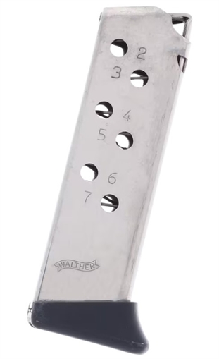 Picture of WALTHER ARMS MAG PPK 32ACP 7RD FINGER REST NICKEL 5136784