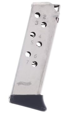 Picture of WALTHER ARMS MAG PPK 32ACP 7RD FINGER REST NICKEL 5136784
