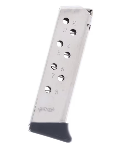 Picture of WALTHER ARMS MAG PPK/S 32ACP 8RD FINGER REST NICKEL 5136783