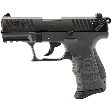 Picture of Walther P22-CA, Double Action/Single Action, Semi-automatic, Polymer Frame Pistol, Compact, 22LR, 3.4" Barrel, Tungsten Frame with Black Slide, Adjustable Sights, 10 Rounds, 2 Magazines, California Compliant 5120365