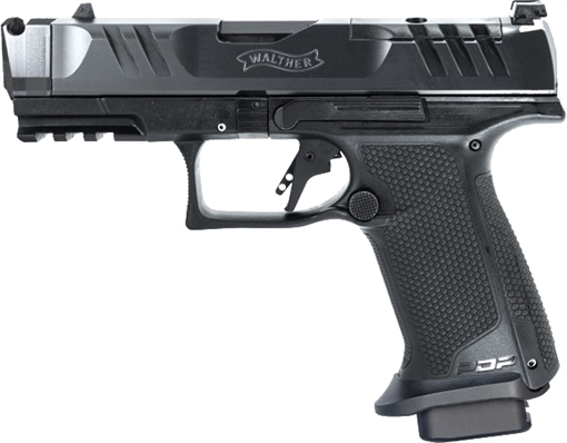 Picture of Walther PDP F-Series Pro-X, Semi-automatic, Striker Fired, Polymer Frame Pistol, Compact, 9MM, 4" Barrel, Parker Mountain Machine Compensator, Tenifer Finish, Black, Optics Ready, Adjustable Sights, 18 Rounds, 3 Magazines 4797049