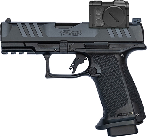 Picture of Walther PDP, F-Series Pro Acro, Semi-automatic, Striker Fired, Polymer Frame Pistol, Compact, 9MM, 4" Barrel, Tenifer Finish, Black, Aimpoint ACRO, Adjustable Rear Sight, 18 Rounds, 3 Magazines 4797057
