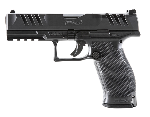 Picture of Walther PDP, Striker Fired, Semi-automatic, Polymer Frame Pistol, Full Size, 9MM, 4.5" Barrel, Black, Adjustable Rear Sight, Optics Ready, 10 Rounds, 2 Magazines, California Compliant 2891514