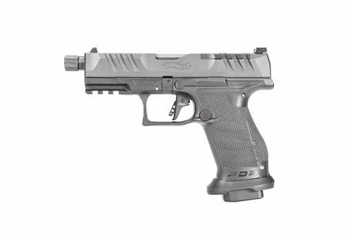 Picture of Walther Arms PDP Compact Pro 9mm Luger 4.60" 10+1 Threaded Barrel Flared Magwell Black Steel Slide with Front Serrations & Optics Cut Performance Duty Textured Black Polymer Grip 2858151