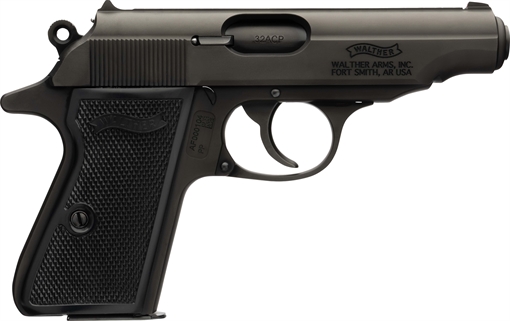 Picture of Walther Arms PP 32 ACP 8+1 3.90" Black Steel Barrel, Black Serrated Steel Slide, Black Aluminum Frame w/Beavertail, Textured Polymer Grip 4796030