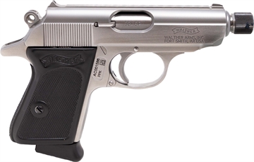 Picture of Walther Arms PPK 32 ACP 6+1 3.30" Stainless Steel Threaded Barrel, Stainless Serrated Steel Slide, Stainless Steel Frame w/Beavertail, Textured Polymer Grip 4796060