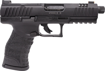 Picture of Walther WMP, Semi-automatic, Double Action Only, Polymer Frame Pistol, 22 Winchester Magnum, 4.9" Threaded Barrel, Matte Finish, Black, 3 Dot Adjustable Sights, Optics Ready, 15 Rounds, 2 Magazines, Includes 3 Optic Plates 5220301