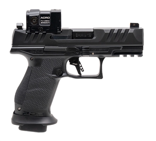 Picture of Walther PDP Pro Acro Compact, Semi-automatic, Striker Fired, Polymer Frame Pistol, Compact, 9MM, 4" Barrel, Tenifer Finish, Black, Aimpoint ACRO, Adjustable Rear Sight, 18 Rounds, 3 Magazines 4797067