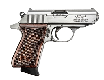 Picture of Walther Arms PPK/S Carry Frame 380 ACP 7+1 3.30" Stainless Steel Barrel, Serrated Stainless Steel Slide & Frame w/Beavertail, Walnut Grip 4796004WG