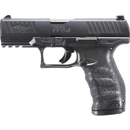 Picture of Walther Arms PPQ M2 45 ACP 12+1 4.25" Black Steel Barrel, Matte Black Tenifer Serrated Steel Slide, Black Polymer Frame w/Picatinny Rail, Black Finger Grooved Grip, 3 Auto Safety 2807076